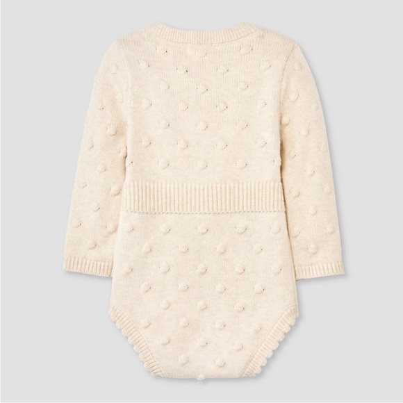 NWT✨ Baby Girls' Bobble Sweater Romper - Cat &
Jack™ Oatmeal 6-9M - Picture 2 of 4